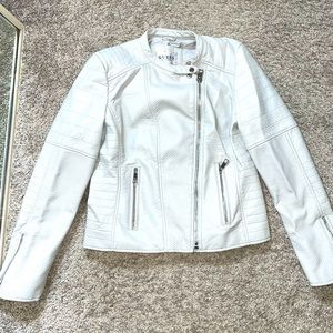 GUESS LIGHT GRAY LEATHER JACKET **WITH TAGS**